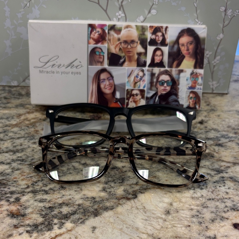 Livho Tortoise and Black Blue Light Glasses Set